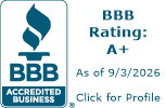 BBB Accredited Business, A+ rating